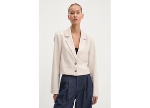 Σακάκι Abercrombie & Fitch χρώμα: μπεζ, KI144-4142