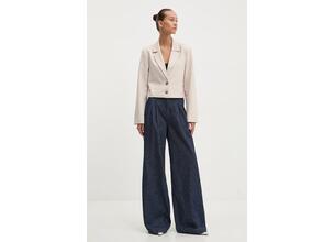 Σακάκι Abercrombie & Fitch χρώμα: μπεζ, KI144-4142