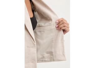 Σακάκι Abercrombie & Fitch χρώμα: μπεζ, KI144-4142