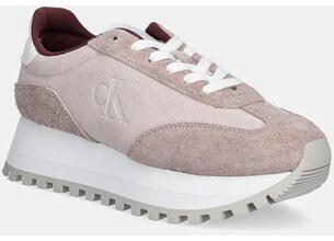 Σουέτ αθλητικά παπούτσια Calvin Klein Jeans RUNNER LACEUP ML SUEDE χρώμα: ροζ, YW0YW01574