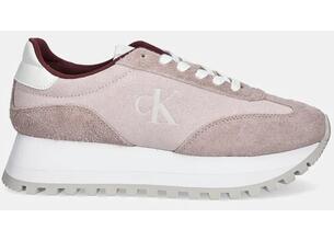 Σουέτ αθλητικά παπούτσια Calvin Klein Jeans RUNNER LACEUP ML SUEDE χρώμα: ροζ, YW0YW01574