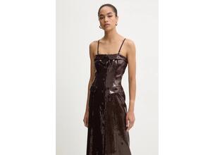 Φόρεμα Rotate Slim Midi Dress χρώμα: καφέ, 1127532910