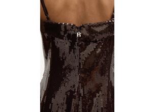 Φόρεμα Rotate Slim Midi Dress χρώμα: καφέ, 1127532910