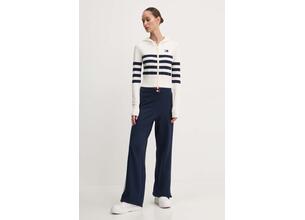 Πλεκτή ζακέτα Tommy Jeans χρώμα: μπεζ, DW0DW18524
