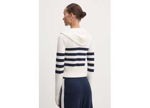 Πλεκτή ζακέτα Tommy Jeans χρώμα: μπεζ, DW0DW18524