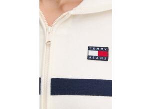 Πλεκτή ζακέτα Tommy Jeans χρώμα: μπεζ, DW0DW18524