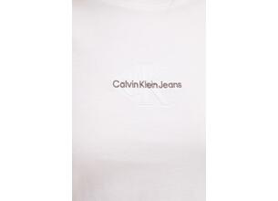 Βαμβακερό μπλουζάκι Calvin Klein Jeans γυναικείο, χρώμα: άσπρο, J20J223563