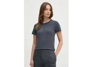 Βαμβακερό μπλουζάκι Calvin Klein Jeans γυναικείο, χρώμα: γκρι, J20J223563