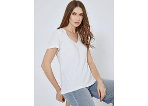 Βαμβακερό T-shirt με V λαιμόκοψη SM9428.4795+1