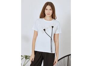 T-shirt με ανάγλυφο λουλούδι SN7591.4020+1