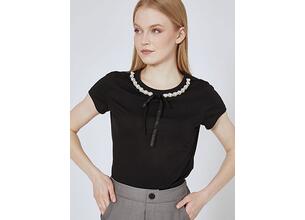 T-shirt με πέρλες και φιόγκο SN7958.4005+1