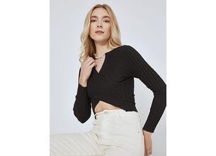 Crop top κρουαζέ με πέρλες SN9423.4583+2
