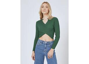 Crop top κρουαζέ με πέρλες SN9423.4583+4