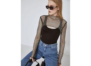 Τοπ crop ασύμμετρο με strass SN9423.4828+1