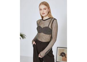 Μπλούζα διχτυωτή με strass SN9423.4829+1