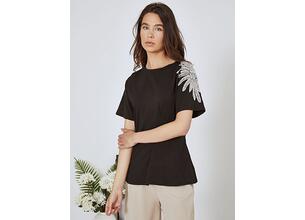 T-shirt με παγιέτες και πέρλες SN9844.4622+2