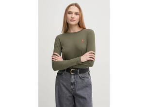Βαμβακερή μπλούζα με μακριά μανίκια Polo Ralph Lauren χρώμα: άσπρο, 211898699