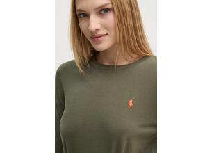 Βαμβακερή μπλούζα με μακριά μανίκια Polo Ralph Lauren χρώμα: άσπρο, 211898699