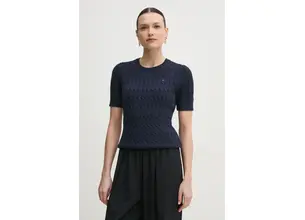 Βαμβακερό πουλόβερ Tommy Hilfiger χρώμα: ναυτικό μπλε, WW0WW38744