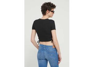 Μπλουζάκι Tommy Jeans χρώμα: μαύρο