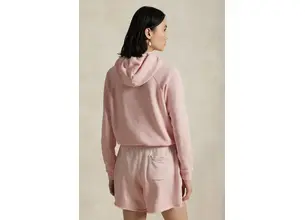Βαμβακερή μπλούζα Polo Ralph Lauren γυναικεία, χρώμα: ροζ, με κουκούλα, 211935583