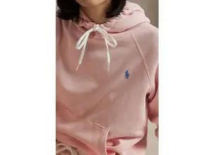 Βαμβακερή μπλούζα Polo Ralph Lauren γυναικεία, χρώμα: ροζ, με κουκούλα, 211935583