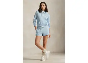 Βαμβακερή μπλούζα Polo Ralph Lauren γυναικεία, χρώμα: μπλε, με κουκούλα, 211935583