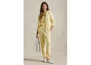 Βαμβακερή μπλούζα Polo Ralph Lauren γυναικεία, χρώμα: κίτρινο, με κουκούλα, 211935584