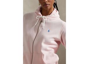 Βαμβακερή μπλούζα Polo Ralph Lauren γυναικεία, χρώμα: ροζ, με κουκούλα, 211935584