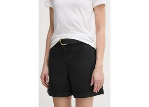 Σορτς Tommy Hilfiger χρώμα: μαύρο, γυναικείο, high waist WW0WW42457