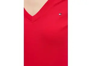 Βαμβακερό μπλουζάκι Tommy Hilfiger γυναικείο, χρώμα: κόκκινο, WW0WW40584