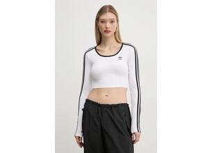 Μακρυμάνικο adidas Originals 3S LS CROP χρώμα: άσπρο, JD4625