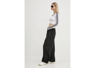 Μακρυμάνικο adidas Originals 3S LS CROP χρώμα: άσπρο, JD4625