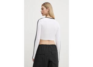 Μακρυμάνικο adidas Originals 3S LS CROP χρώμα: άσπρο, JD4625