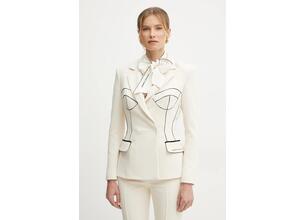 Σακάκι Elisabetta Franchi χρώμα: μπεζ, GI12951E2