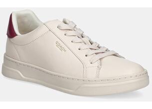 Δερμάτινα αθλητικά παπούτσια Coach High Line χρώμα: μπεζ, CW971
