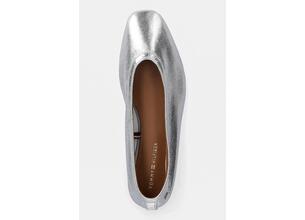 Δερμάτινες μπαλαρίνες Tommy Hilfiger SOFT METAL LTHR BALLERINA NO BOW χρώμα: ασημί, FW0FW08601