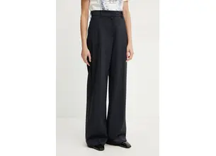 Μάλλινα παντελόνια Weekend Max Mara χρώμα: ναυτικό μπλε, 2515131041600