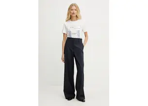 Μάλλινα παντελόνια Weekend Max Mara χρώμα: ναυτικό μπλε, 2515131041600