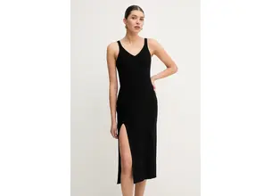 Φόρεμα Lacoste χρώμα: μαύρο, EF9270