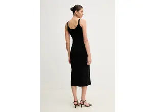 Φόρεμα Lacoste χρώμα: μαύρο, EF9270