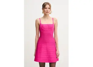 Φόρεμα Herve Leger Milly χρώμα: ροζ, HLT8499590