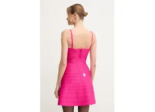 Φόρεμα Herve Leger Milly χρώμα: ροζ, HLT8499590