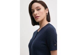 Μάλλινη ζακέτα Tommy Hilfiger χρώμα: ναυτικό μπλε, WW0WW43958