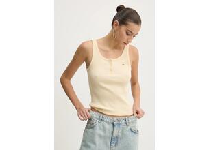 Top Tommy Jeans χρώμα: κίτρινο, DW0DW19492