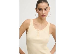 Top Tommy Jeans χρώμα: κίτρινο, DW0DW19492