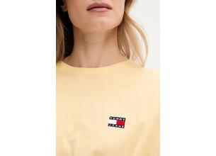 Βαμβακερό μπλουζάκι Tommy Jeans χρώμα: κίτρινο, DW0DW20321
