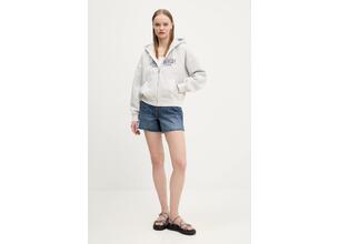 Μπλούζα Abercrombie & Fitch χρώμα: γκρι, με κουκούλα, KI185-5011