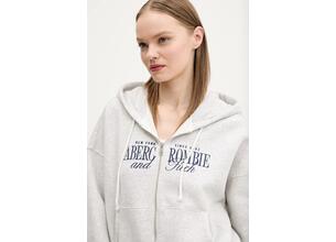 Μπλούζα Abercrombie & Fitch χρώμα: γκρι, με κουκούλα, KI185-5011