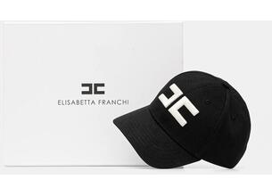 Βαμβακερό καπέλο του μπέιζμπολ Elisabetta Franchi χρώμα: μαύρο, CL06F51E2